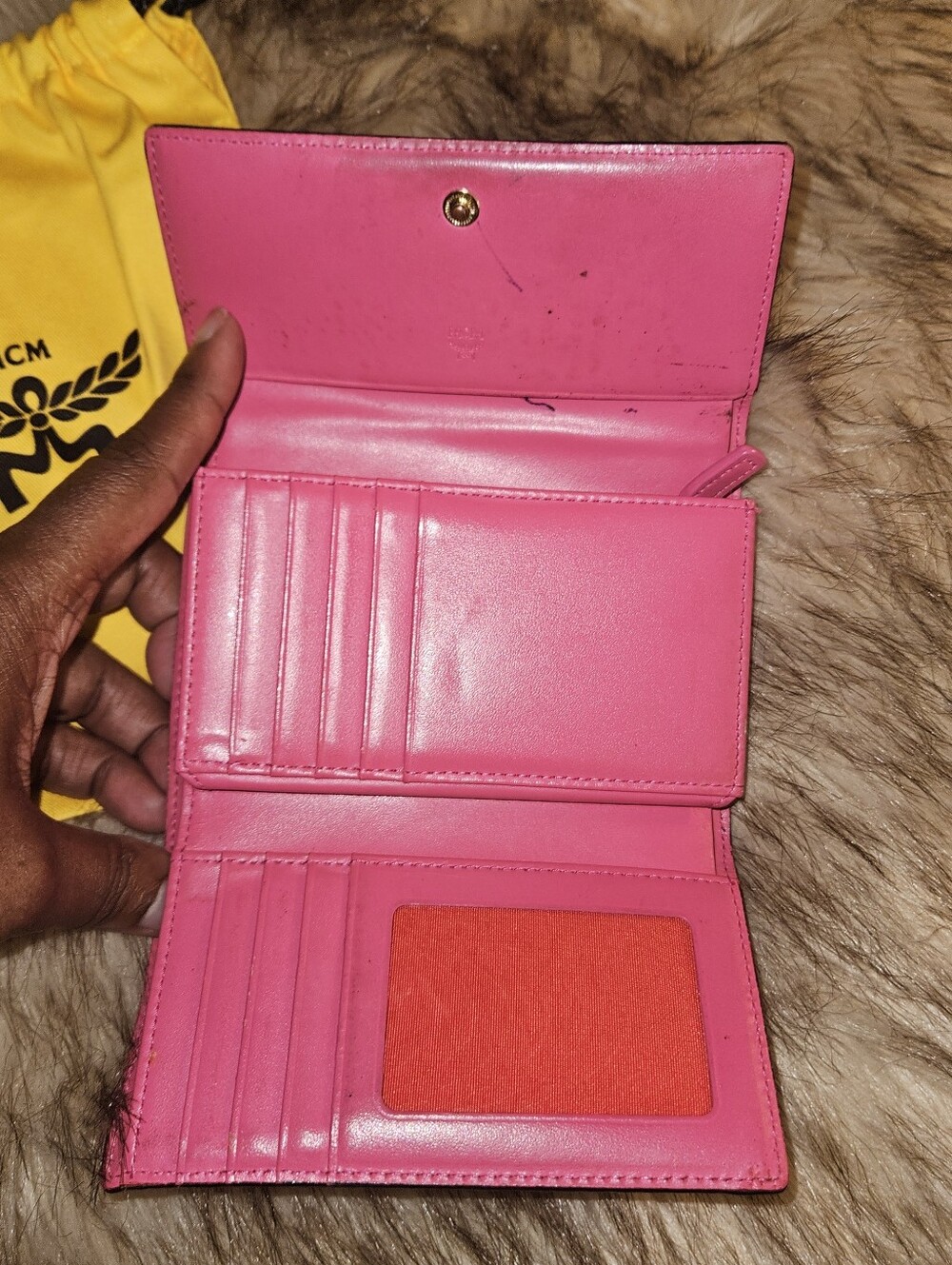 MCM Brown Visetos Wallet with Colorful Bunny Motif - Picture 3 of 6